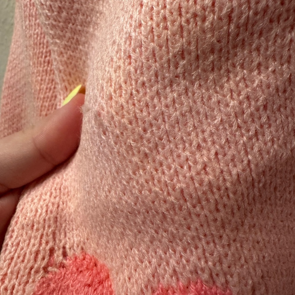 NWOT Pink Heart Pattern Sweater - Picture 5 of 5